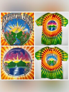 VTG Y2K Grateful Dead Sunrise The Waterfall Tie-die T Shirt Sz L Band Tee Rock
